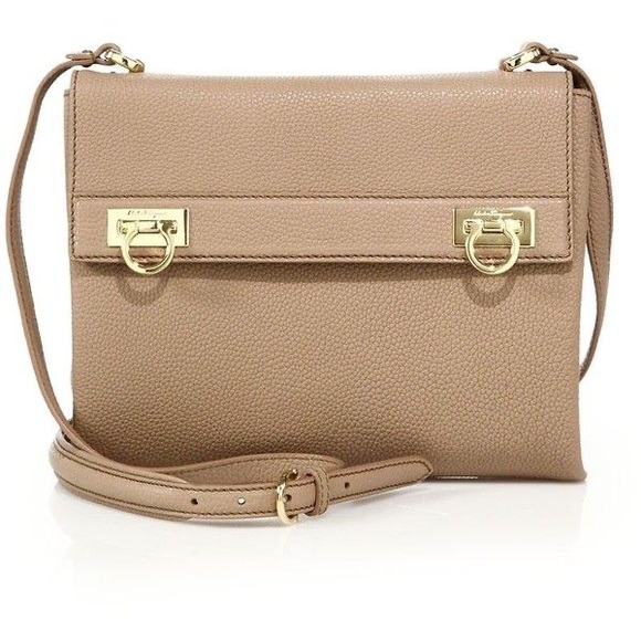 Salvatore Ferragamo Grained Calfskin Mya Flip Lock Shoulder Bag - Picture 2 of 11